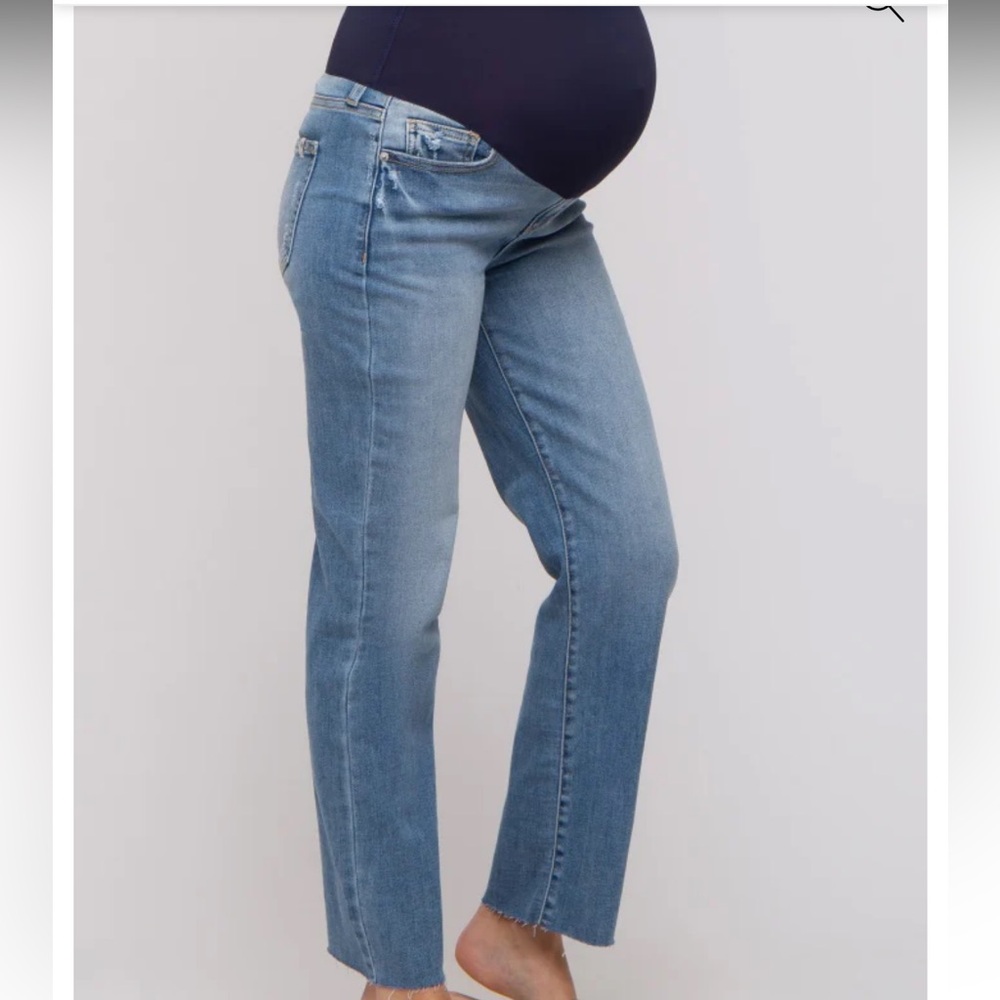 PinkBlush Light Blue Straight Leg Maternity Jeans